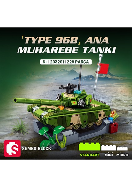 Type 96B Ana Muharebe Tankı Yapı Bloğu Seti 228 Parça fiyatları