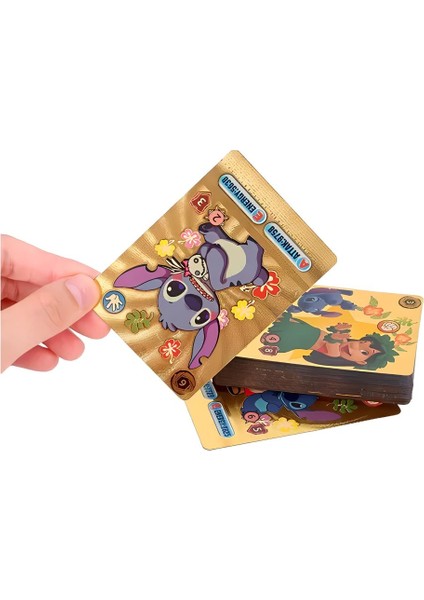Lilo & Stitch Vmax Gold Card Tcg Dx Gx Altın Esnek Oyuncu & Koleksiyon Kartı 55 Adet Ingilizce modelleri