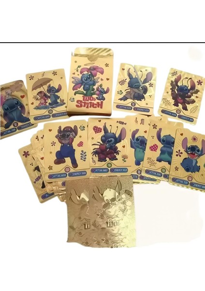 Lilo & Stitch Vmax Gold Card Tcg Dx Gx Altın Esnek Oyuncu & Koleksiyon Kartı 55 Adet Ingilizce indirimleri