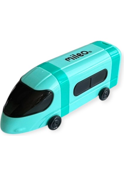 Mileo Hızlı Tren Şeklinde Çift Bıçaklı Silgili Kalemtraş, Pastel Renkler