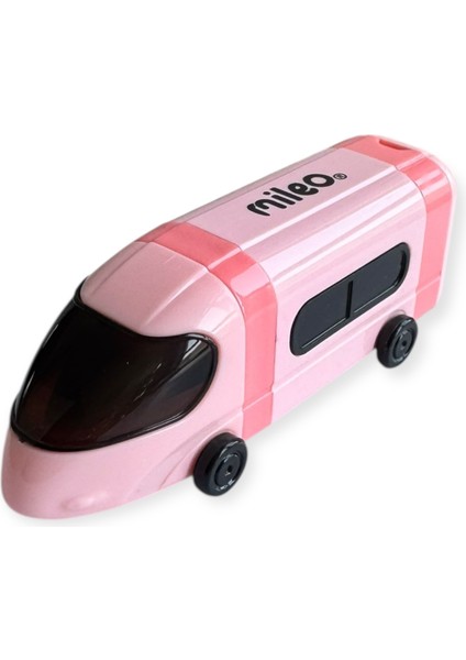 Mileo Hızlı Tren Şeklinde Çift Bıçaklı Silgili Kalemtraş, Pastel Renkler