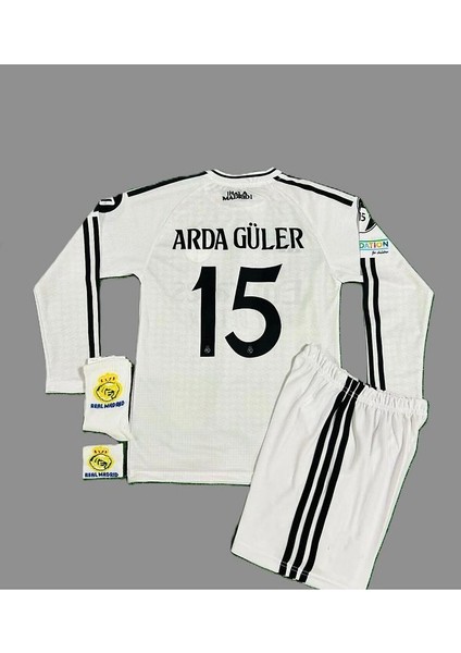 Arda Güler 2024-25 Yeni Sezon R,e,a,l, Madrid Uzun Kollu Çocuk Iç Saha Forması