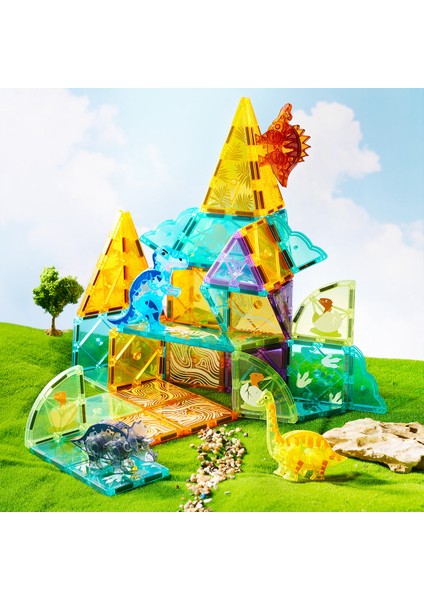 Renkli Magnetic Tiles - Jurassic Macerası
