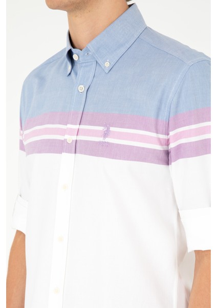 Erkek Koyu Mavi Gömlek Desenli 50283802-VR032