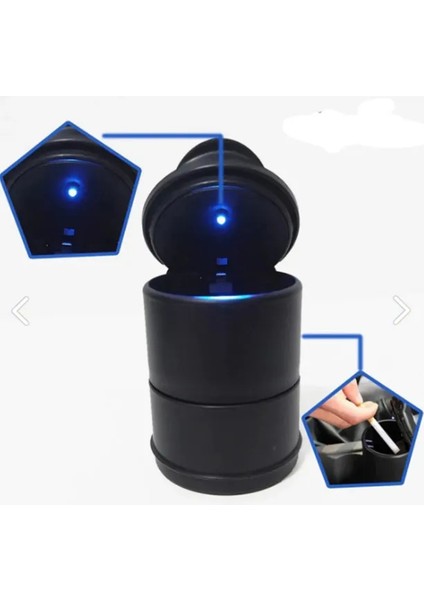 Renault Captur Uyumlu Mavi Işıklı Kapaklı Küllük-Kumbara