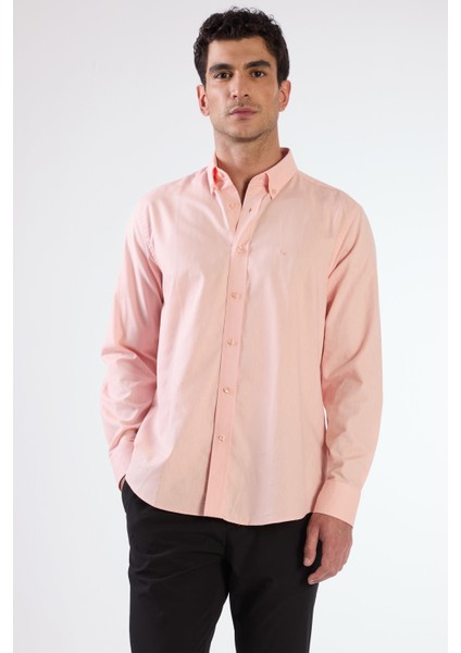 Somon Erkek Regular Fit Brent Düğmeli Yaka Uzun Kol Gömlek