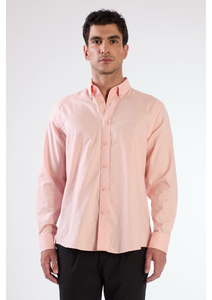 Somon Erkek Regular Fit Brent Düğmeli Yaka Uzun Kol Gömlek fırsatları