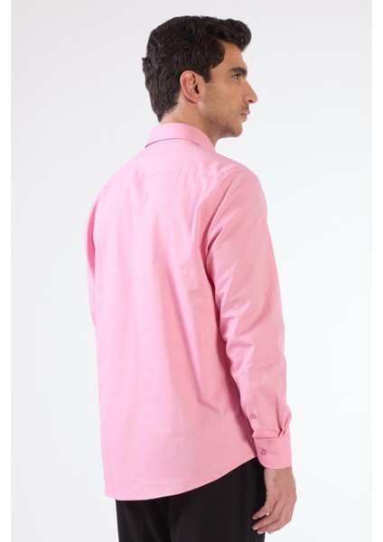 Pembe Erkek Regular Fit Brent Düğmeli Yaka Uzun Kol Gömlek modelleri