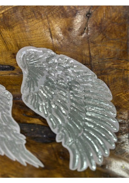 2 Li Ütü Ile Yapışan Pul Payetli Melek Kanadı Dikiş Aksesuarı Set 37X18 cm fiyatları