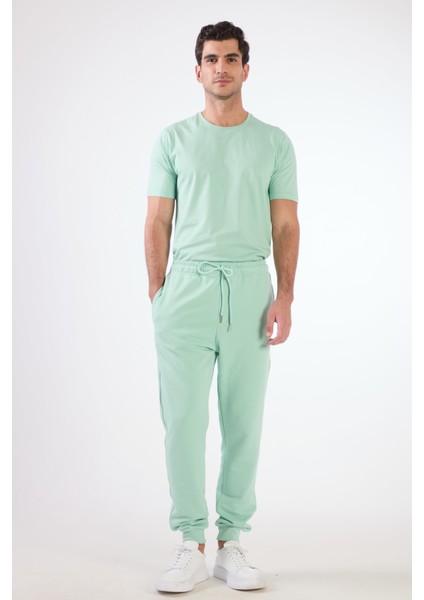 Mint Yeşili Bağcıklı Erkek Regular Fit Eşofman Altı