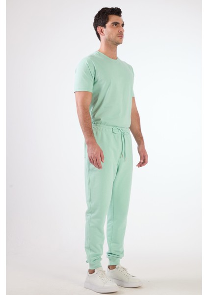 Mint Yeşili Bağcıklı Erkek Regular Fit Eşofman Altı fırsatları