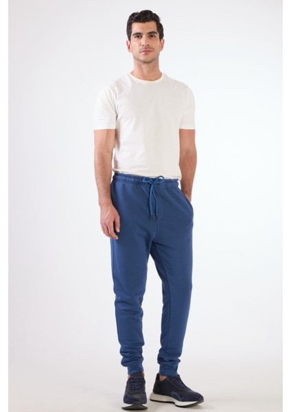 Açık Lacivert Bağcıklı Erkek Regular Fit Eşofman Altı