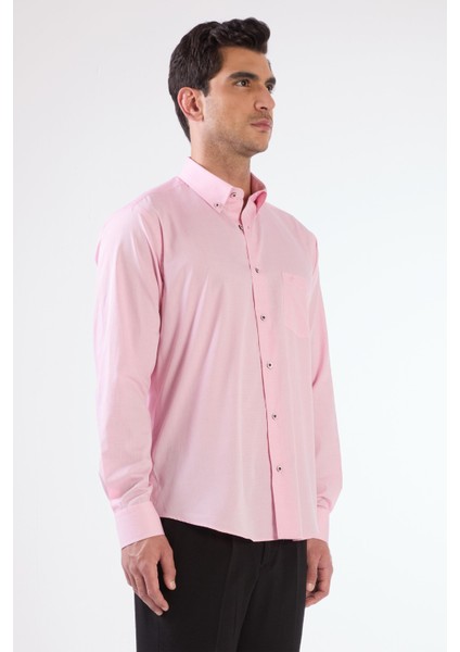 Pembe Erkek Regular Fit Kareli Brent Yaka Uzun Kol Gömlek fiyatları