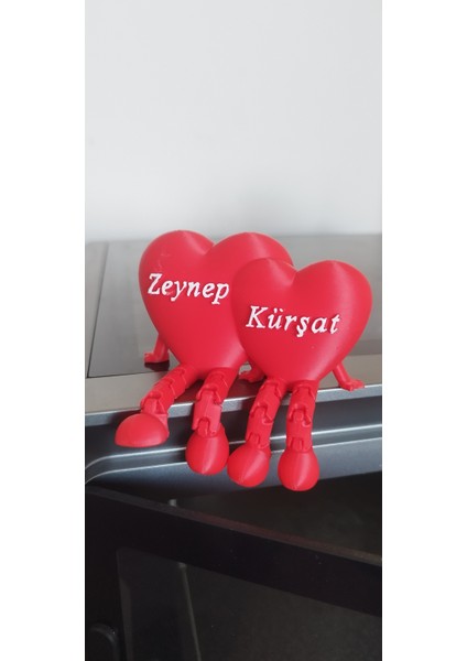 Ayaklı Çift Kalp (Isim Baskılı) | Dekoratif | Hediyelik | 3D Baskı | Pla Hammadde | Sevgiliye/eşe Hediye fiyatları
