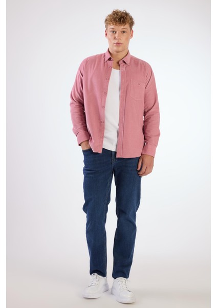 Pudra Fitilli Erkek Gömlek - Regular Fıt