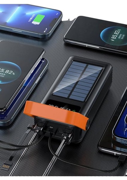 Güneş Enerjili 80.000 Mah Powerbank Kamp Ledli Işıklı Powerbank Kendinden Kablolu Solar indirimleri