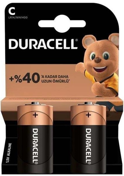 Duracell LR14/MN1400 C Orta Boy Pil (2'li Paket)