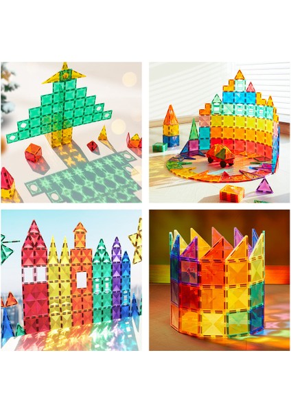 Renkli Magnetic Tiles - 60 Parça