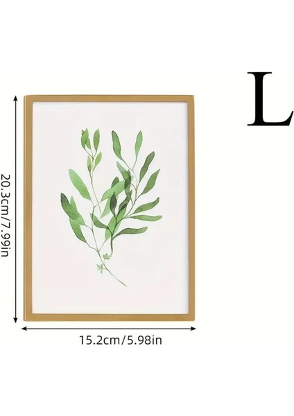 L / Altın 1 Adet Paslanmaz Çelik Fotoğraf Çerçevesi - Modern Dikdörtgen