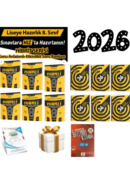 2026 8.sınıf 6 Ders Hibrit Konu Anlatım + Haftalık Denemeler+ Paraf 1.dönem Başarı Kampı+ Deneme