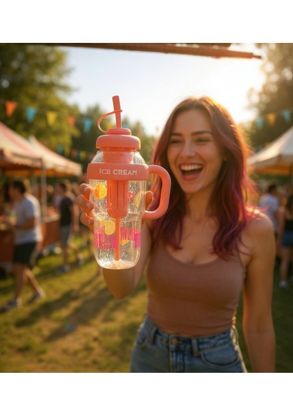1300 ml Kulplu Suluk Matara Detox ve Soğuk Içecek Şişesi Pipetli Suluk Taşınabilir Bpa Içermez