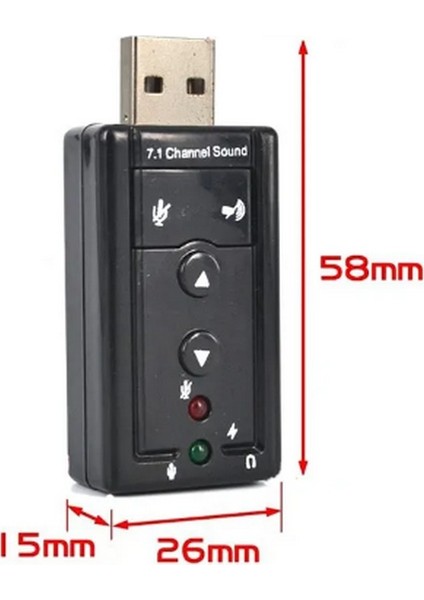 7.1 USB Stereo Ses Adaptörü , Harici Ses Kartı, Pc ve Dizüstü Bilgisayar Için 3D USB Ses Adaptörü, fırsatları