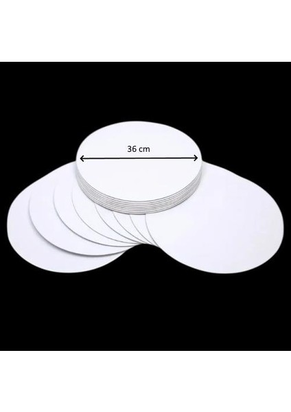 Turta Mendili / Pasta Altlığı Beyaz Yuvarlak 36 cm 10 Adet
