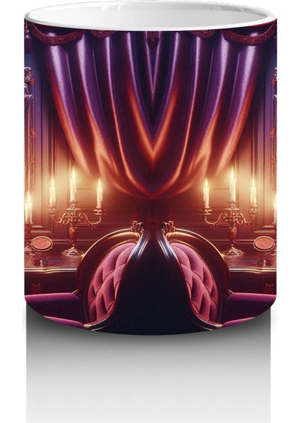 Alevli Gözlerle Bakan Devasa Kafatası Figürlü Korku Temalı Cadılar Bayramı Baskılı Kupa Bardak modelleri