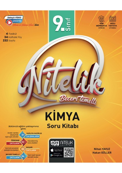 Nitelik 2026 9. Sınıf Kimya Soru Kitabı Beceri Temelli