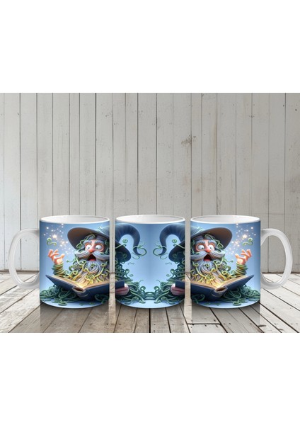 Büyü Kitabı Okuyan Fare Figürlü Tatlı Cadılar Bayramı Baskılı Kupa Bardak