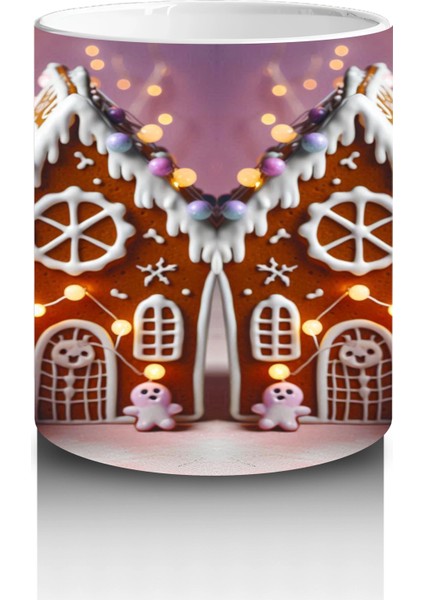 Şekerlemelerle Süslenmiş Perili Kurabiye Ev Figürlü Cadılar Bayramı Baskılı Kupa Bardak modelleri