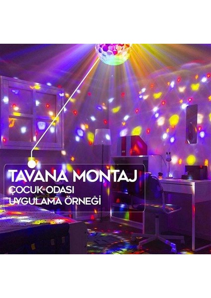 Ledx GM-0803B Sihirli LED Dönen Disko Topu Hoparlör Kablosuz Usb/mp3/bluetooth Kumandalı 360 Derece modelleri