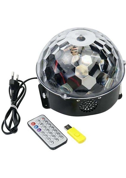 Ledx GM-0803B Sihirli LED Dönen Disko Topu Hoparlör Kablosuz Usb/mp3/bluetooth Kumandalı 360 Derece indirimleri