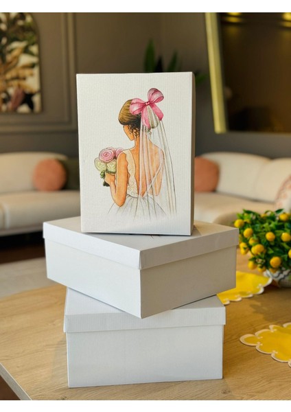 Çeyiz Kutusu-3 Lü Çeyiz Kutusu-Pembe Fiyonklu Gelin Kutusu-Gelin Bohça Kutusu-Gelin Kutusu fırsatları