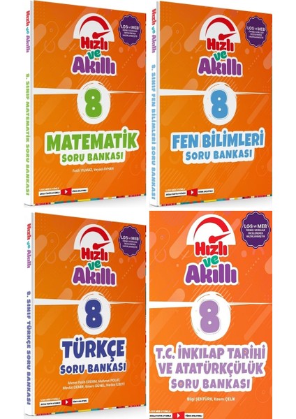 Tammat 8. Sınıf Matematik + Fen Bilimleri + Türkçe + Inkılap Tarihi Hızlı ve Akıllı Soru Bankası Set 4 Kitap