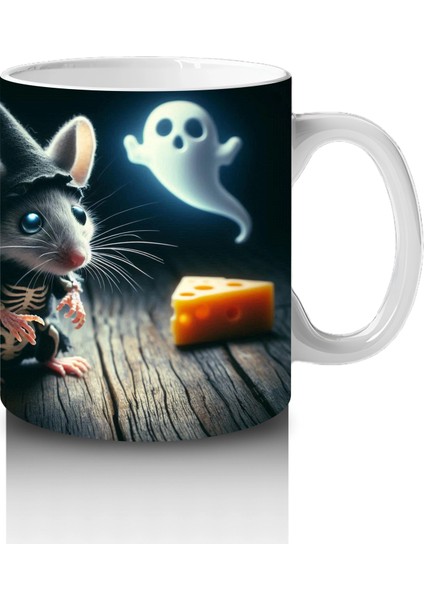 Balkabağı ve Hayalet Figürlü Gotik Cadılar Bayramı Baskılı Kupa Bardak fırsatları