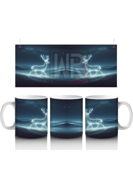 Sisli Deniz Üzerinde Hayalet Gemisi Figürlü Gotik Cadılar Bayramı Baskılı Kupa