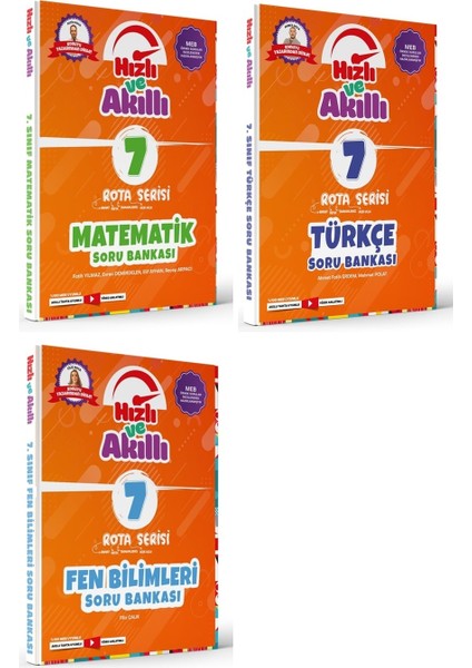 Tammat 7. Sınıf Matematik + Türkçe + Fen Bilimleri Rota Hızlı ve Akıllı Soru Bankası Seti 3 Kitap