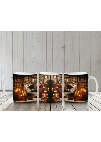 Büyü Kitabı Okuyan Fare Figürlü Tatlı Cadılar Bayramı Baskılı Kupa Bardak