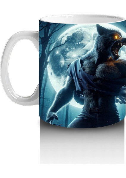 Dolunay Önünde Büyü Yapan Cadı Figürlü Mistik Cadılar Bayramı Baskılı Kupa Bardak fiyatları