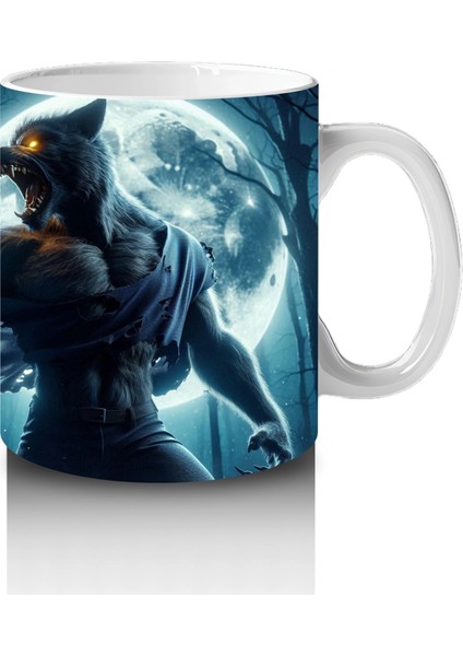 Dolunay Önünde Büyü Yapan Cadı Figürlü Mistik Cadılar Bayramı Baskılı Kupa Bardak fırsatları