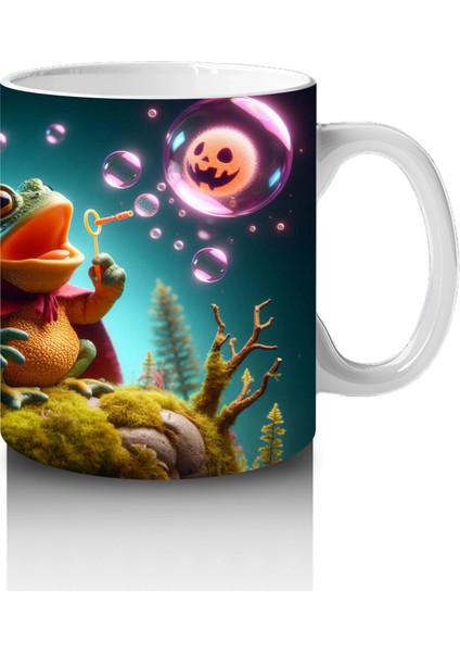 Büyülü Iksir Kazanı Başında Sevimli Cadı Ayıcık Figürlü Cadılar Bayramı Baskılı Kupa Bardak fırsatları