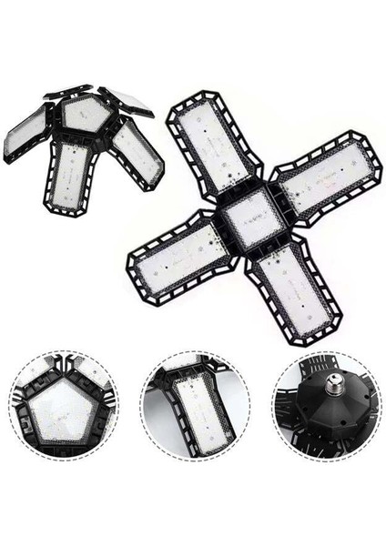 Ledx Ayarlanabilir Açılı 4 Kanatlı 108 Smd Ledli Galaxy Projektör Işığı 50W 5500 Lumen E27 32CM Çap