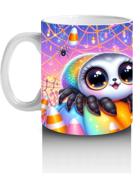 Tatlı Hayalet ve Balkabağı Figürlü Renkli Cadılar Bayramı Baskılı Kupa fiyatları