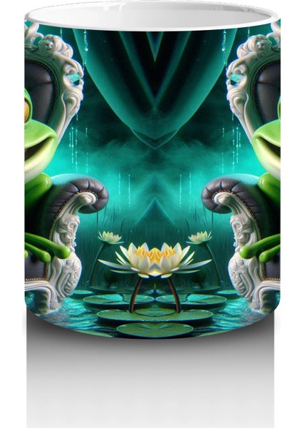 Yeşil Işıklı Perili Ev Figürlü Gotik Cadılar Bayramı Baskılı Kupa modelleri