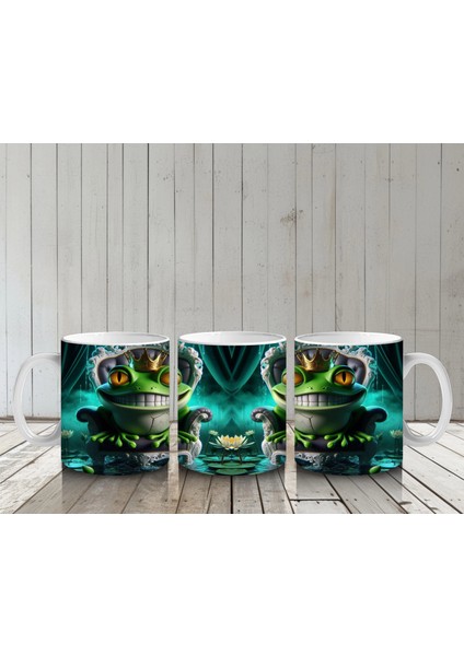 Yeşil Işıklı Perili Ev Figürlü Gotik Cadılar Bayramı Baskılı Kupa