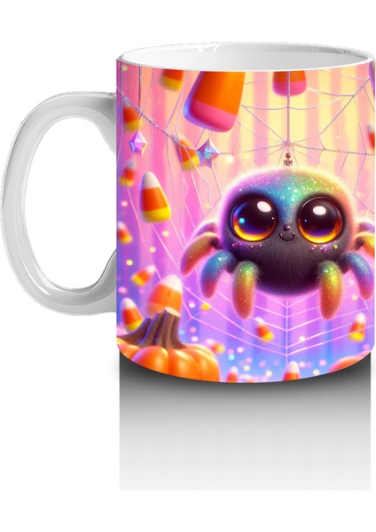 Neon Renkli Sevimli Canavarlar Figürlü Tatlı Cadılar Bayramı Baskılı Kupa Bardak fiyatları