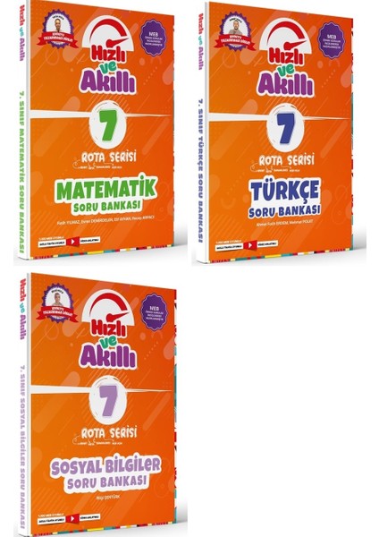 Tammat 7. Sınıf Matematik + Türkçe + Sosyal Bilgiler Rota Hızlı ve Akıllı Soru Bankası Seti 3 Kitap
