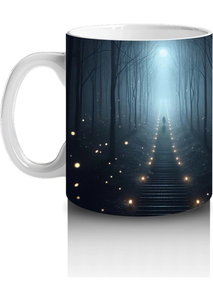 Loş Işıklı Terkedilmiş Koridor Figürlü Korku Temalı Baskılı Kupa Bardak fiyatları