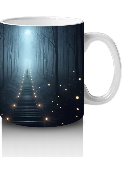 Loş Işıklı Terkedilmiş Koridor Figürlü Korku Temalı Baskılı Kupa Bardak fırsatları